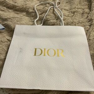 Dior White Tote with Gold Logo